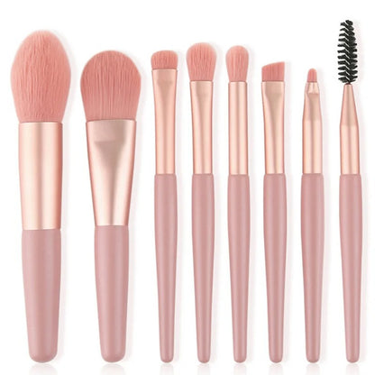 8Pcs Mini Travel Makeup Brush Portable Set