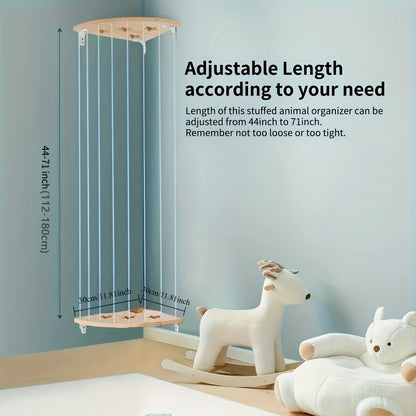 Adjustable Wooden Plush Animal Storage Basket
