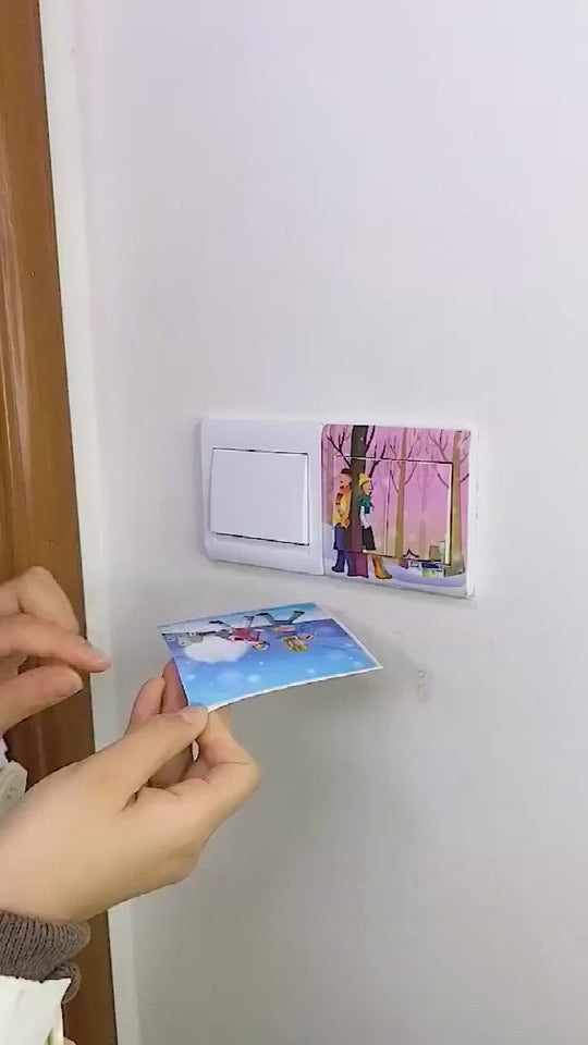 Flower Cartoon PVC Light Switch Stickers