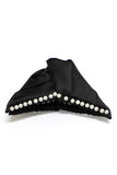 Satin Covered Hair Clip With Pearls