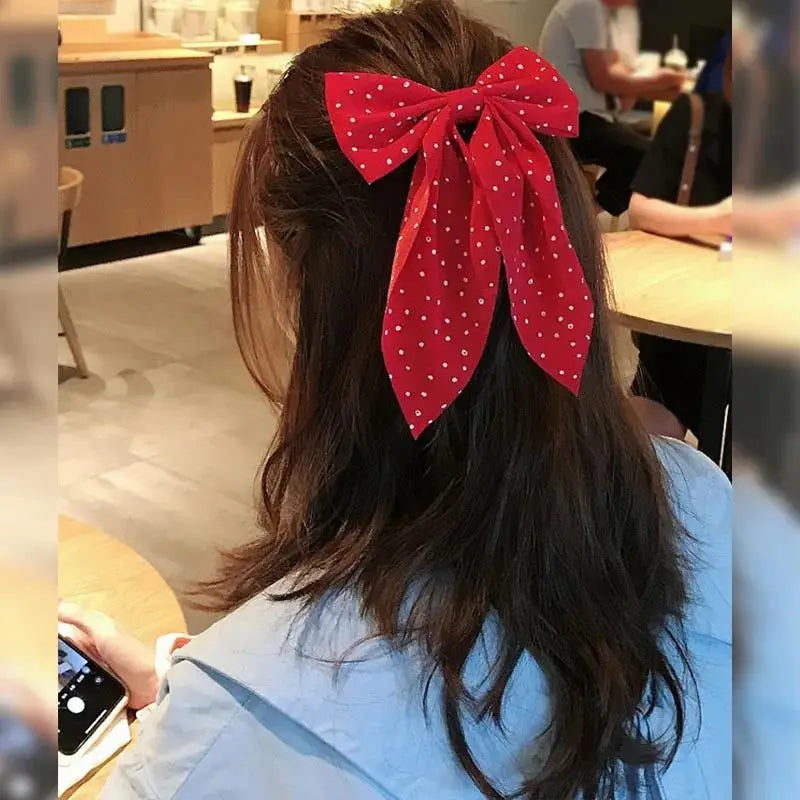 Elegant Fashion Bow & Long Ribbon Hair Clip