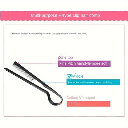 V-Shaped Hair Styling Comb for Effortless Straightening