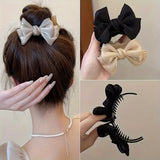 (Pack of 2 )Elegant Bowknot Hair Claw Set-Ponytail Holders for Women