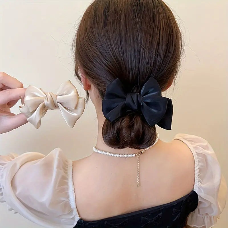 (Pack of 2 )Elegant Bowknot Hair Claw Set-Ponytail Holders for Women