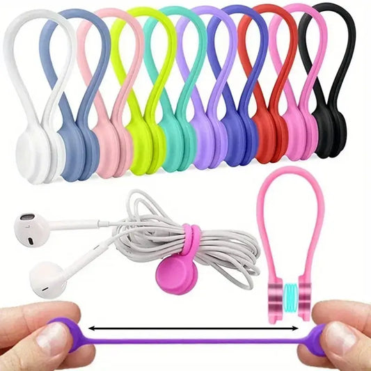5pcs Silicone Magnetic Cable Winder