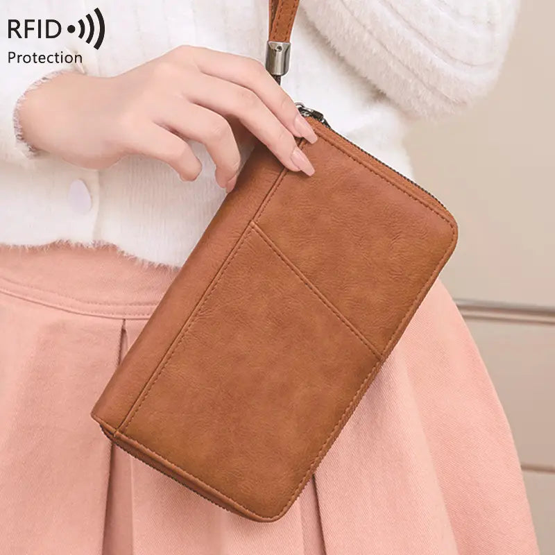 Faux Leather RFID Blocking Passport Wallet
