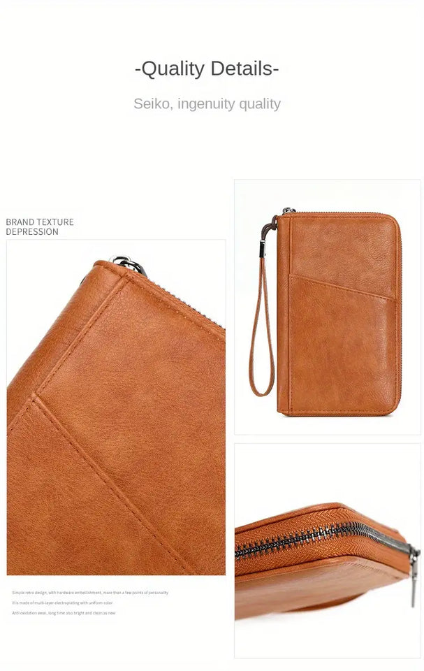 Faux Leather RFID Blocking Passport Wallet