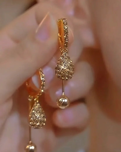 plated zircon Water Drop Earrings