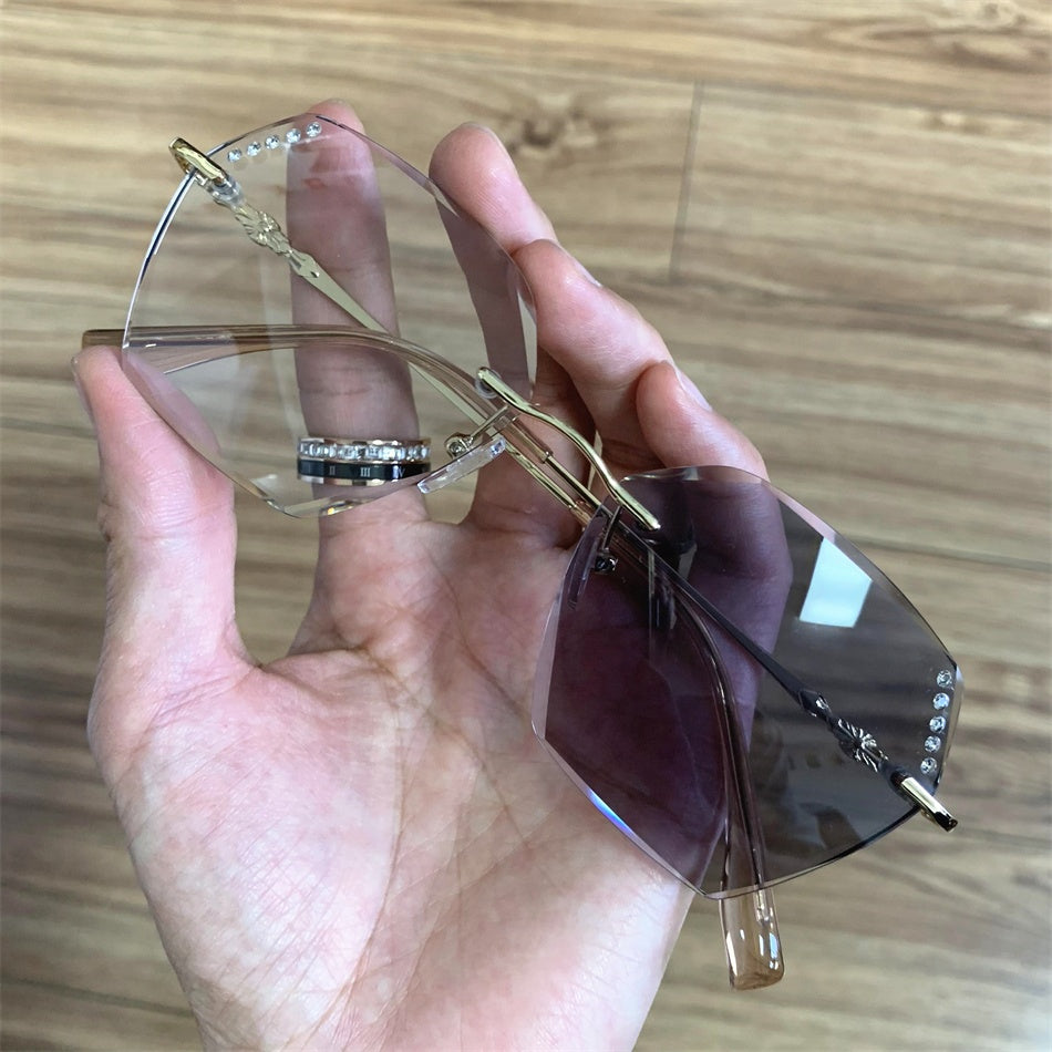 Rimless Anti Blue Light Photochromic Lenses Transition Glasses