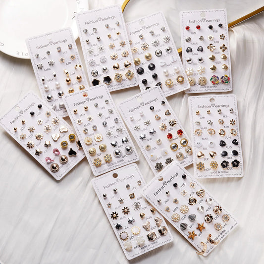Little Love Stud Earrings – 12 Pairs