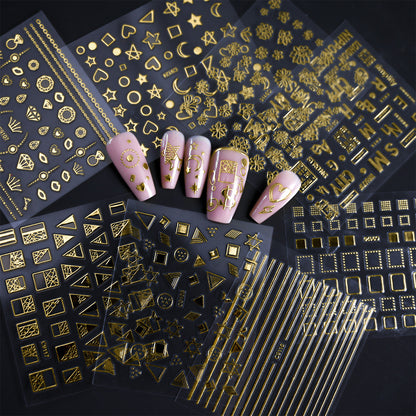 Elegant Gold Nail Art Stickers