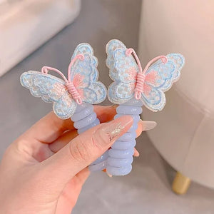 2pcs Telephone Wire Hair Rope For Girl