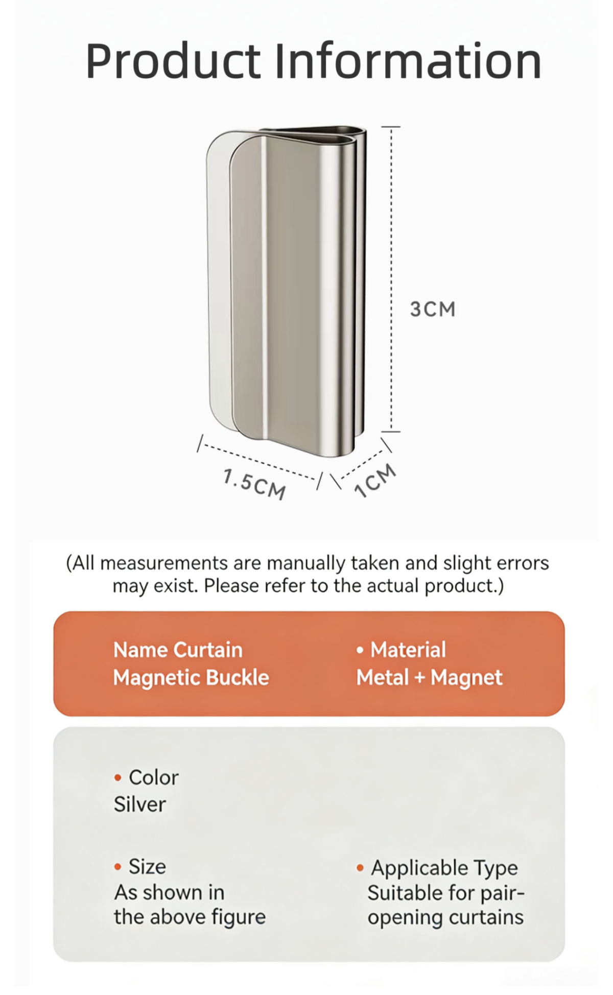 Magnetic Curtain Buckles