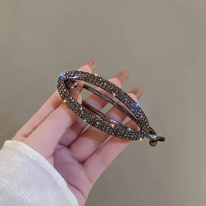 2pcs Fashion Oval Rhinestone Hair Clip