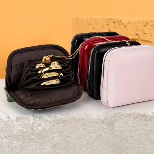 Luxury Leather Jewelry Organizer Pouch