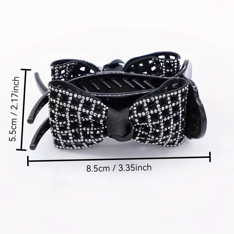 Elegant Black Bow Hair Claw Clip for Women