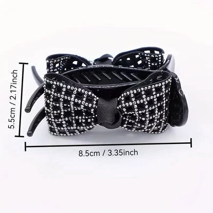 Elegant Black Bow Hair Claw Clip for Women