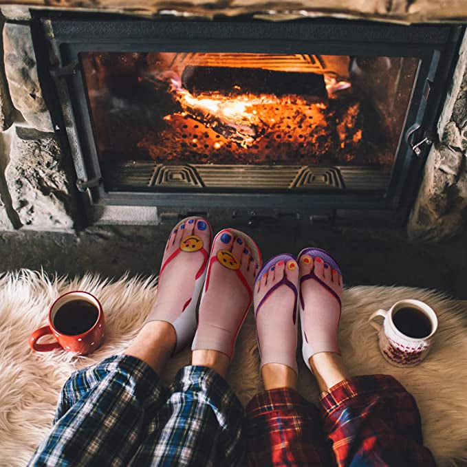 3D Printing Pattern Flip Flop  Socks for Women