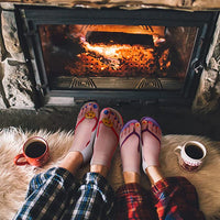 3D Printing Pattern Flip Flop  Socks for Women