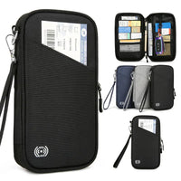 Unisex Multi-Functional family Passport Holder, with Adjustable Shoulder Strap