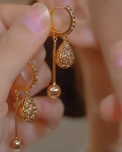 plated zircon Water Drop Earrings