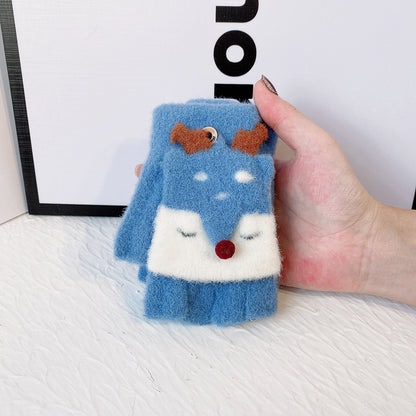 Cute Cartoon Winter Flip Gloves