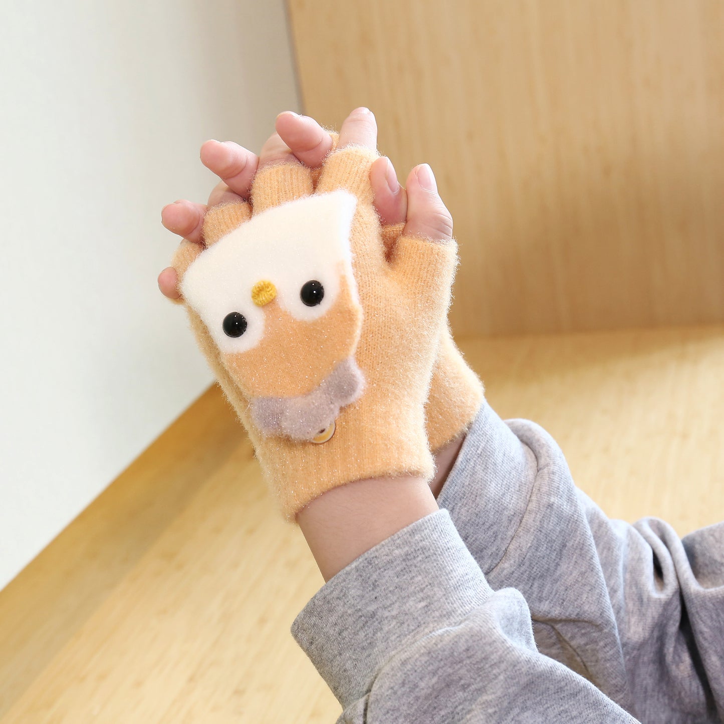 Cute Cartoon Winter Flip Gloves