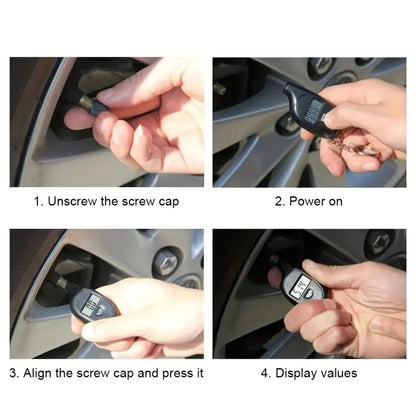 Digital LCD Mini Keychain Tire Pressure Gauge