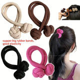 ( Pack of 4 ) Knotted Hair Tie High Elasticity Hair Rope