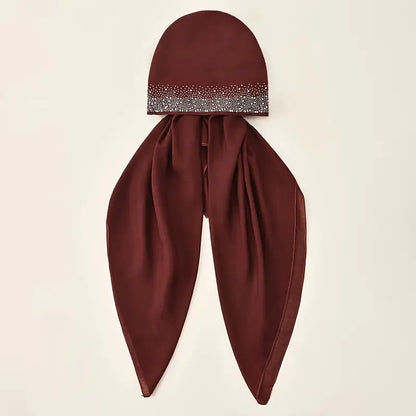 Rhinestone band elastic band headscarf