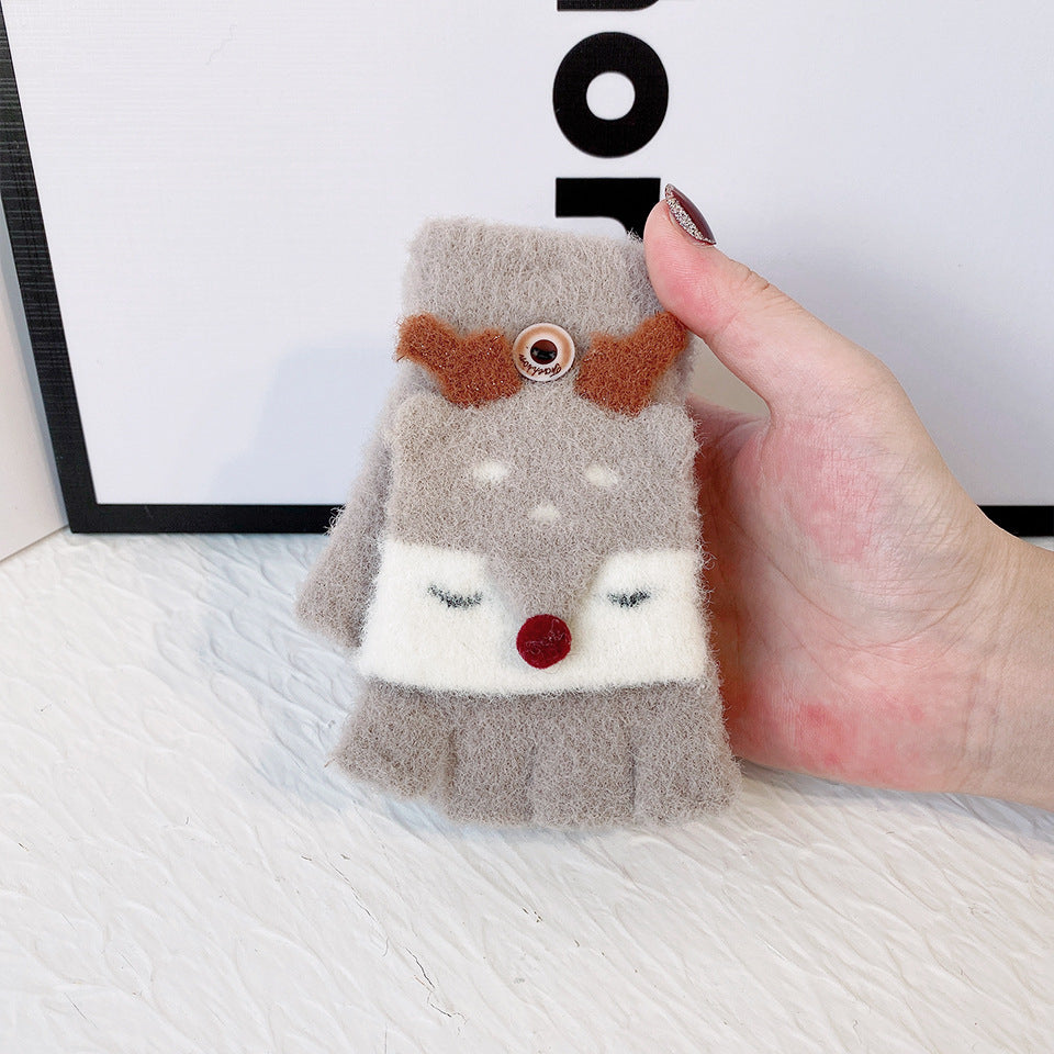 Cute Cartoon Winter Flip Gloves