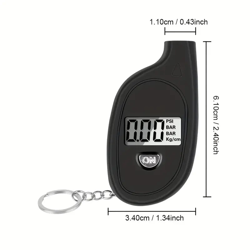 Digital LCD Mini Keychain Tire Pressure Gauge