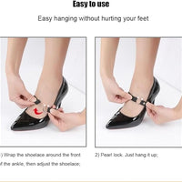 High Heel Shoe Straps with Pearl & Rhinestone Accents