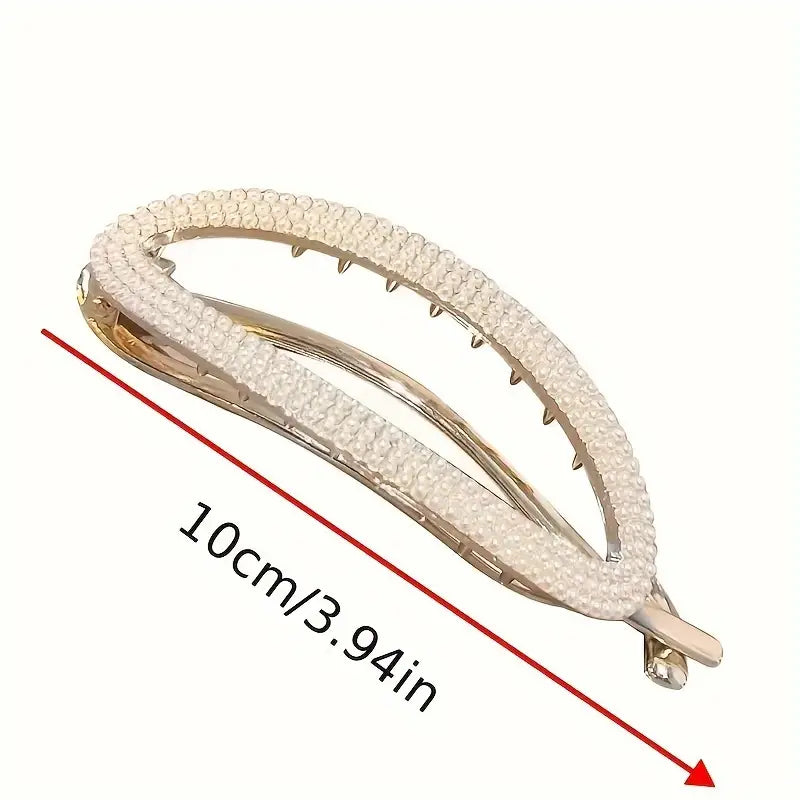 2pcs Fashion Oval Rhinestone Hair Clip