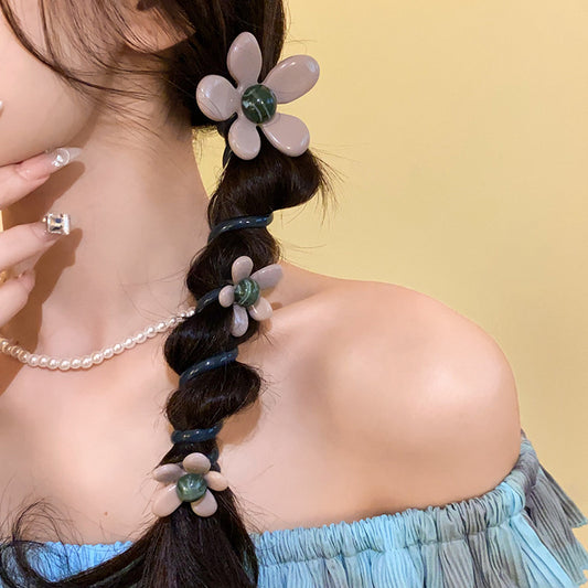Pearl Flower Hair Scrunchies