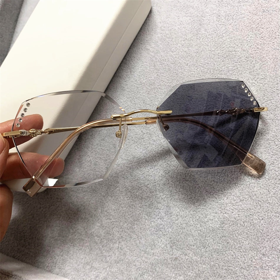 Rimless Anti Blue Light Photochromic Lenses Transition Glasses