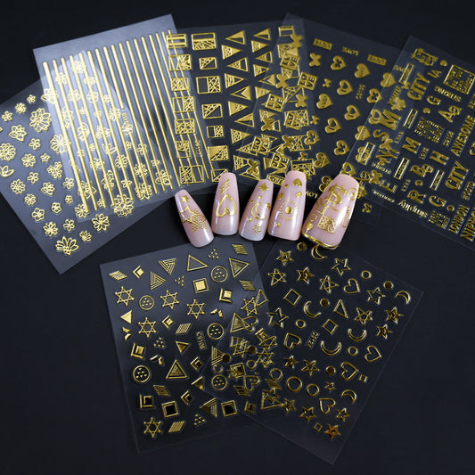 Elegant Gold Nail Art Stickers