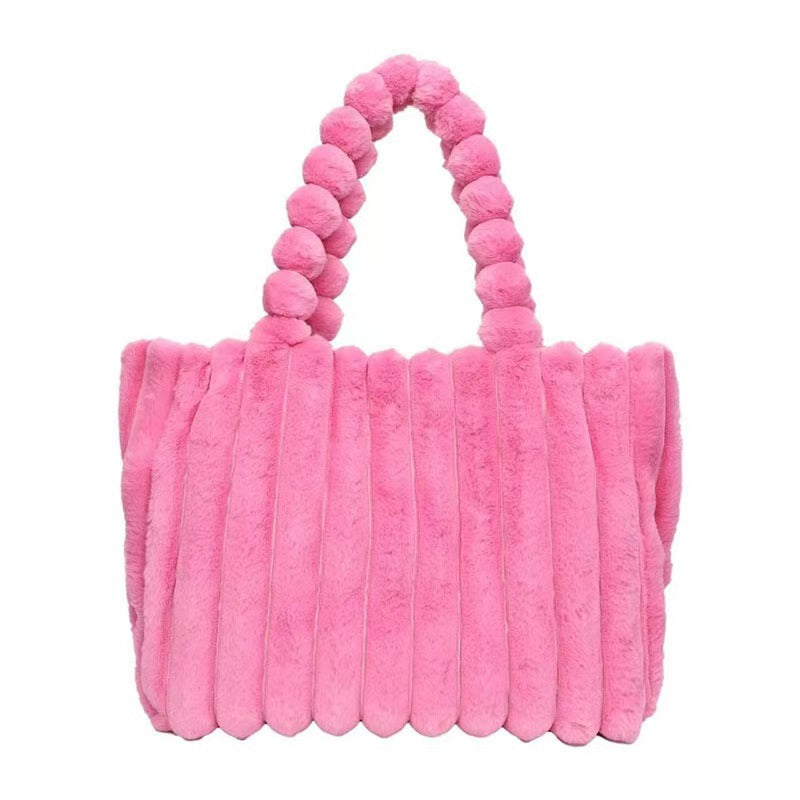 Women Stylish Fluffy Heart Shoulder Bag