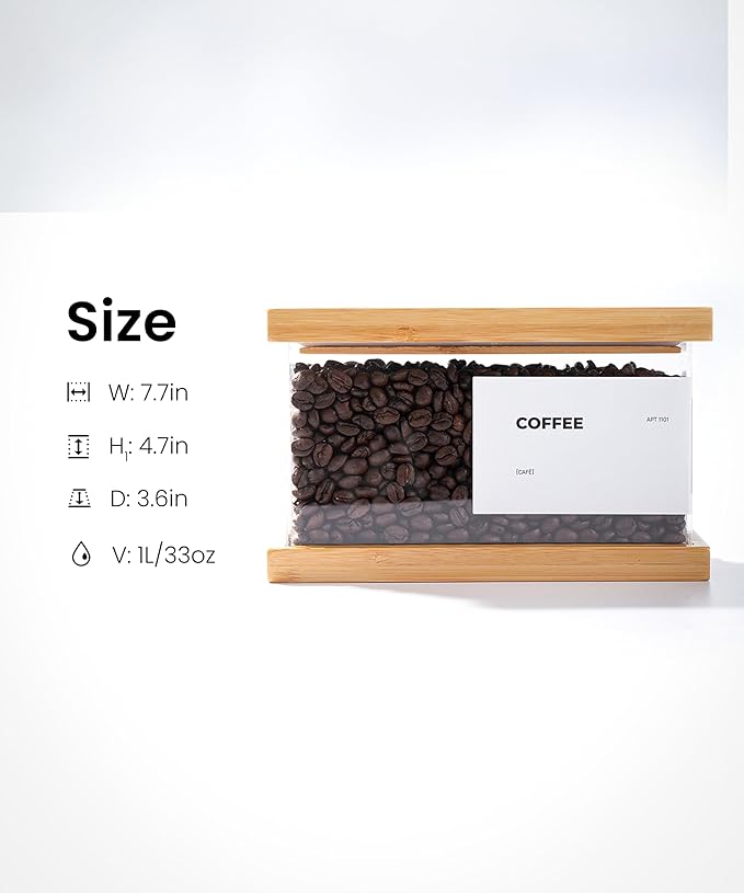 Bamboo Wood Grain Food Storage Dispenser