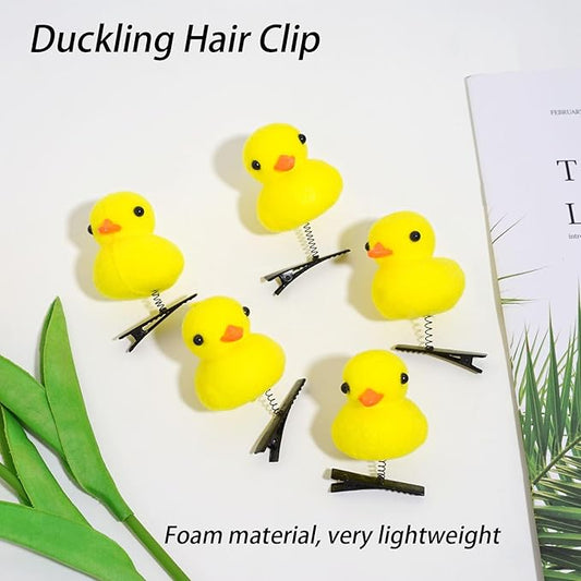 Yellow Duck Spring Hair Clips
