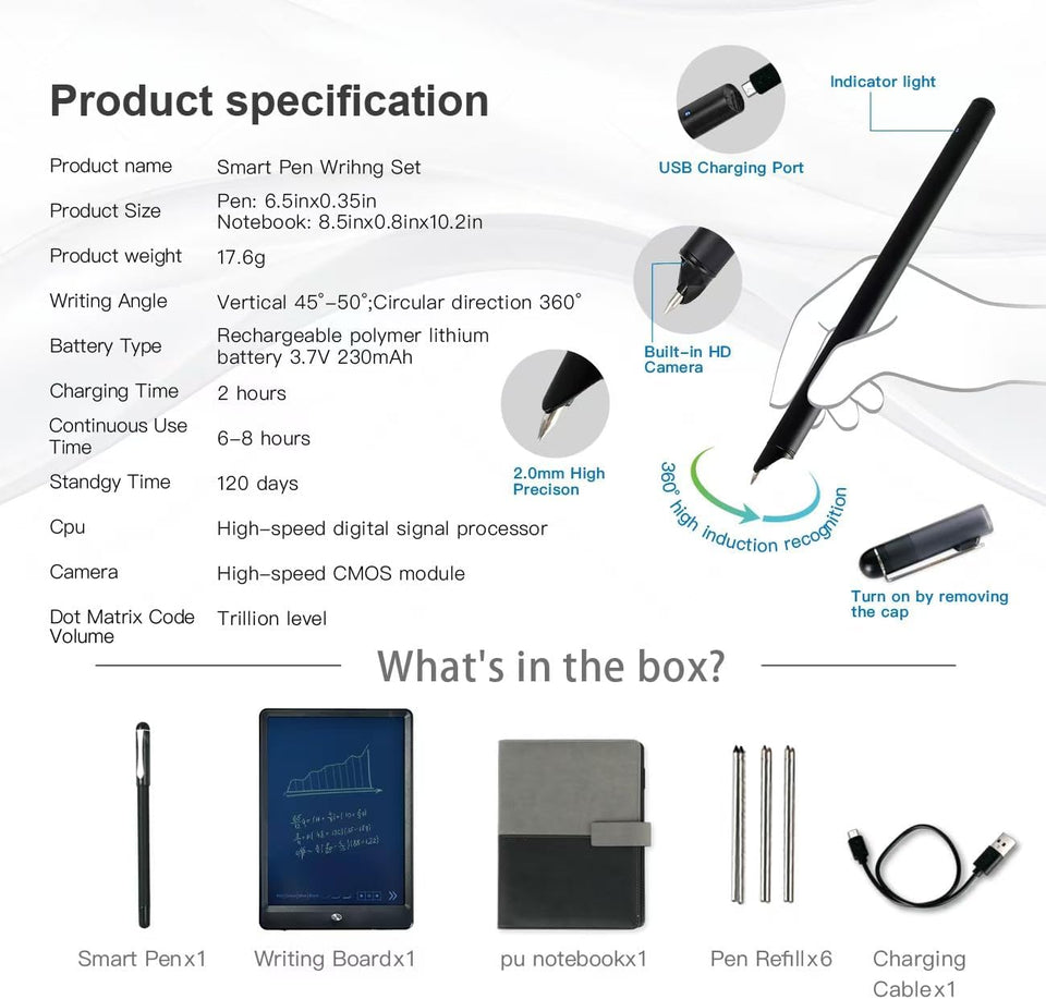 Smart Pen & Notebook Digital Note-Taking Solution