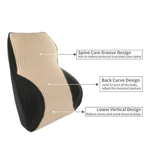 Car Seat Back Rest Long Cushion Beige