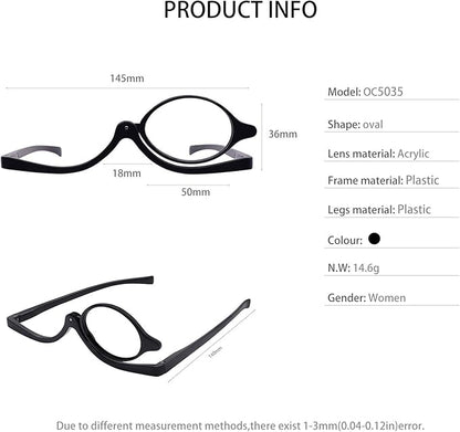 Flip-Down Makeup Reading Glasses