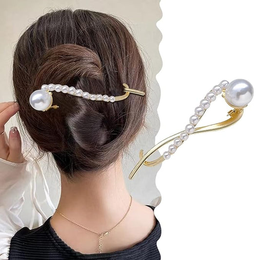 Pearl Twist Clasp Hair Clip