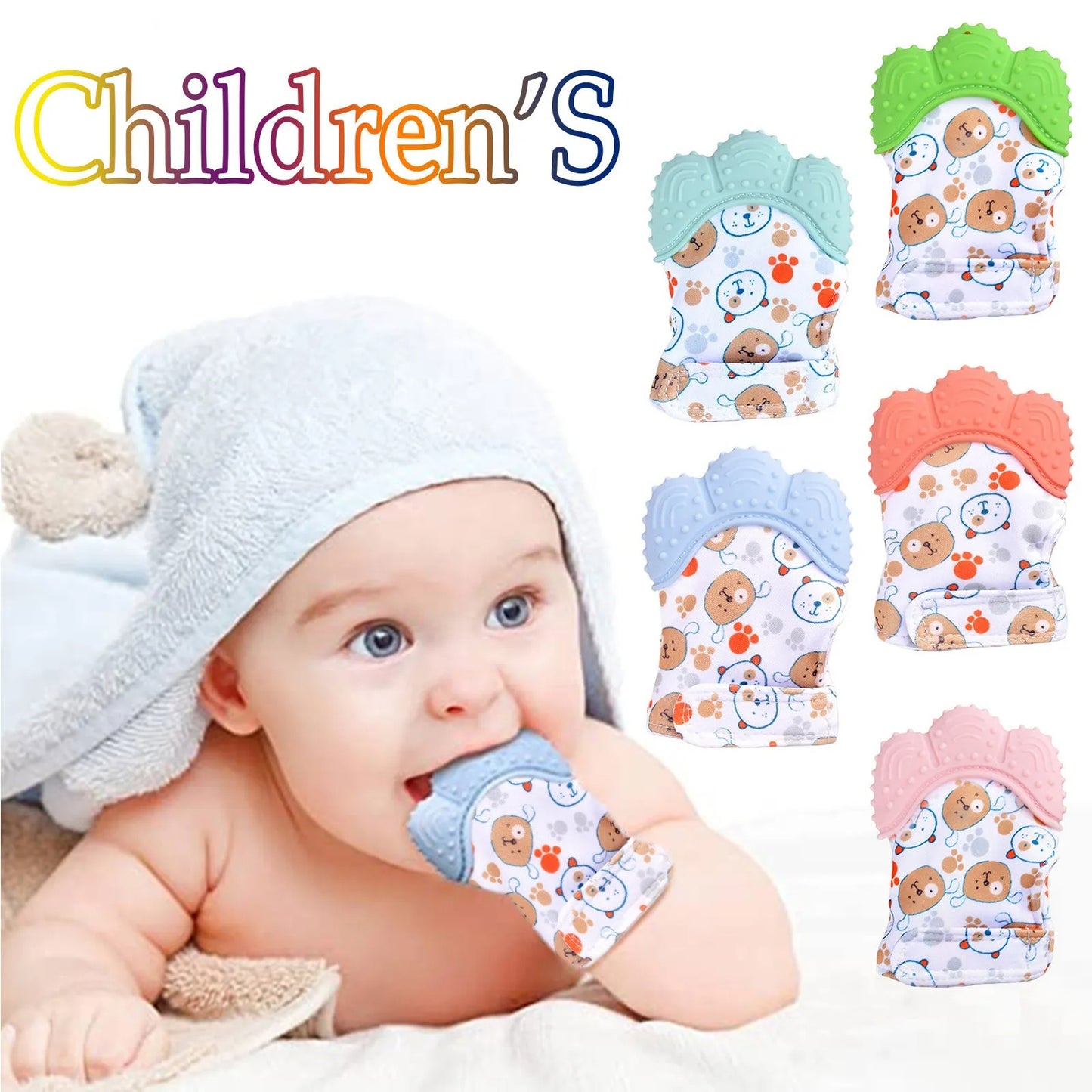 Newborns Baby Silicone Molar Teether Gloves