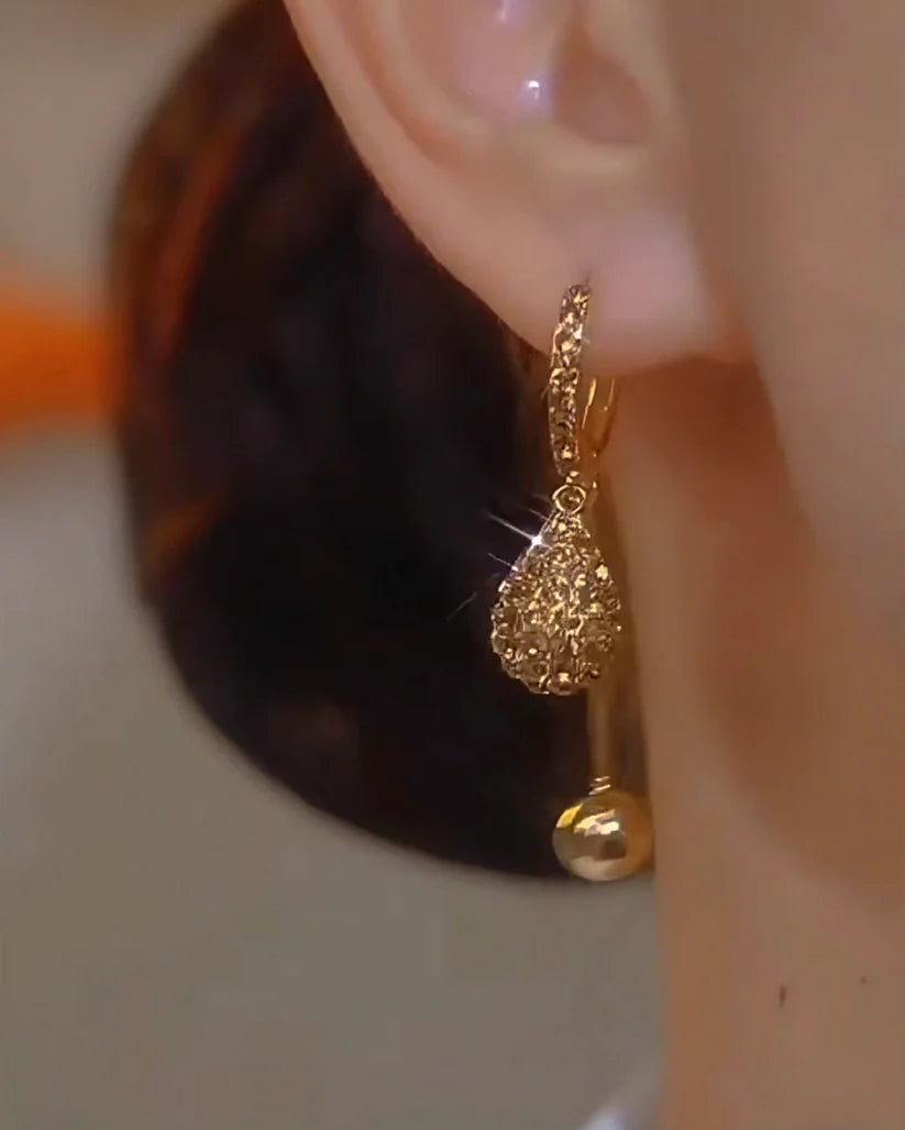 plated zircon Water Drop Earrings