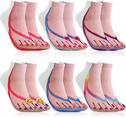3D Printing Pattern Flip Flop  Socks for Women