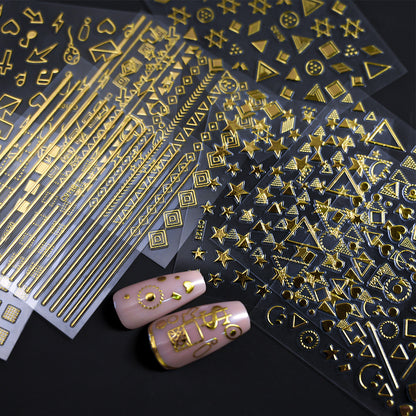 Elegant Gold Nail Art Stickers