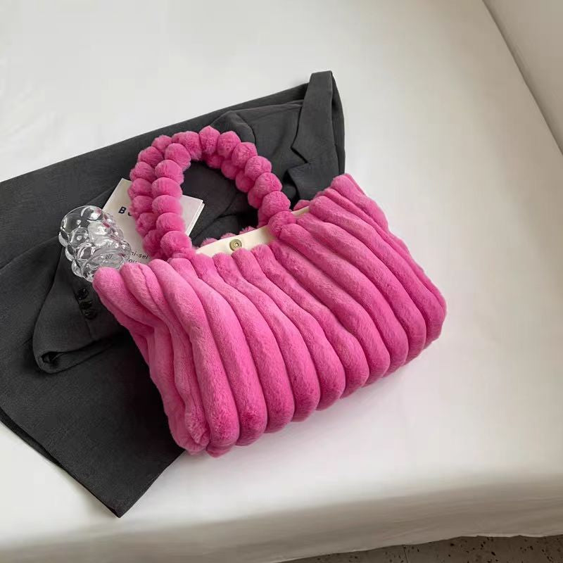 Women Stylish Fluffy Heart Shoulder Bag