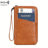 Faux Leather RFID Blocking Passport Wallet